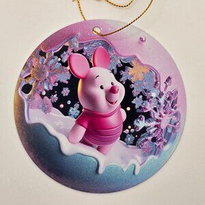 Piglet Winne The Pooh Christmas Metal Ornament